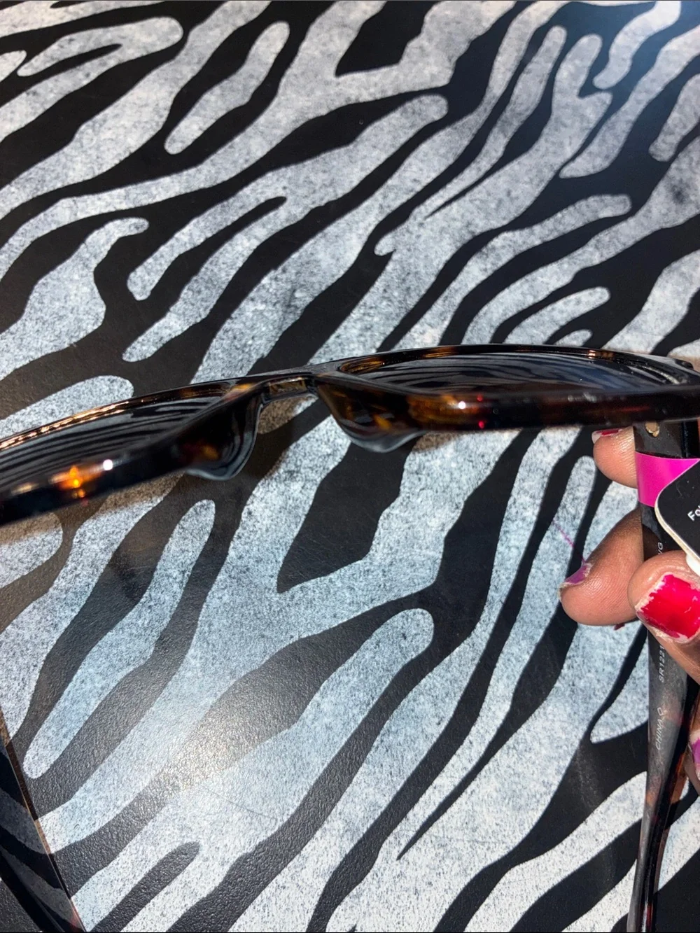 Foster Grant Tortoiseshell Cat-Eye Sunglasses with Pink Temple Accent